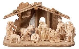 Tyrolean wooden Nativity scene with 10 figures