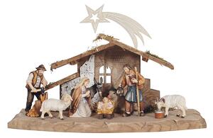 Nativity Sets HE with 8 figurines and a Tyrolean stable with a star