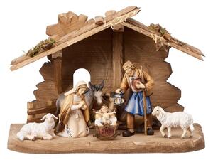 Nativity Set HE with 8 figurines and a Tyrolean stable