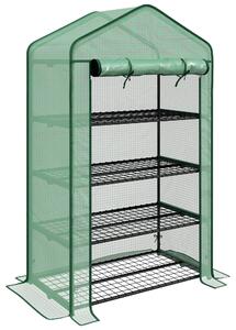 Outsunny Four-Tier Mini Greenhouse, with Reinforced Plastic Cover