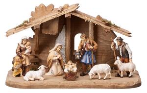 Nativity Set HE with 7 figurines and a Tyrolean stable