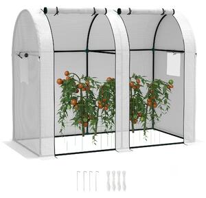 Outsunny 94 x 185cm Mini Two-Room Greenhouse - White