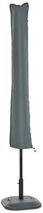 Outsunny Offset Garden Parasol with Waterproof Cover, UV Protection, Easy to Use, Grey Aosom UK
