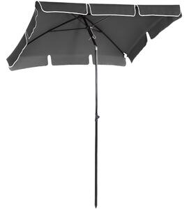 Outsunny Aluminium Sun Umbrella Parasol Patio Garden Rectangular Tilt 2M x 1.25M Aosom UK