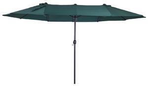 Outsunny Waterproof 4.6m Garden Parasol Double-Sided Sun Umbrella Patio Market Shelter Canopy Shade Outdoor Green Aosom UK
