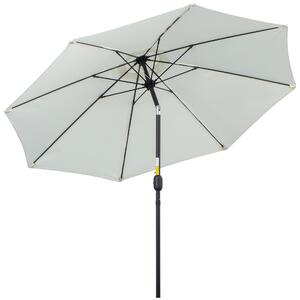 Outsunny Garden Parasol Umbrella,Tilting Parasol W/three angles, Outdoor Sun Shade Canopy,Cream White,2.65H x Φ2.4m Aosom UK