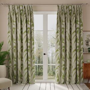 Linda Barker Evergreen Leaf Made To Measure Curtains Green