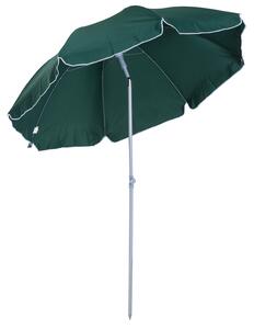 Outsunny Beach Umbrella, 2.2m Diameter, Steel Frame, UV Protection, Wind Vent, Dark Green Aosom UK