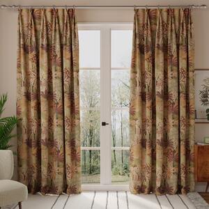 Linda Barker Treasure Garden Velvet Print Made to Measure Curtain Peach