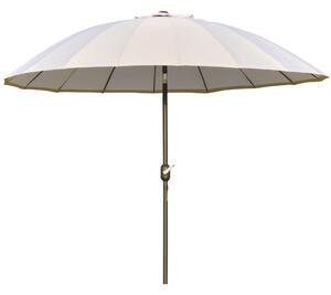 Outsunny Waterproof 255cm Patio Parasol Umbrella Outdoor Market Table Parasol with Push Button Tilt Crank and Sturdy Ribs for Garden Aosom UK