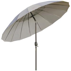 Outsunny Waterproof 2.5m Adjustable Outdoor Garden Parasol Umbrella Sun Shade with Crank & Tilt, Light Grey Aosom UK