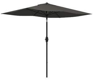 Outsunny 2 x 3(m) Garden Parasol Umbrella, Rectangular Outdoor Market Umbrella Sun Shade w/ Crank, Push Button Tilt, 6 Ribs, Aluminium Pole Aosom UK