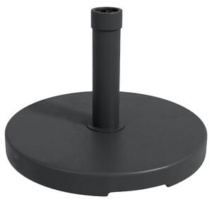 Outsunny 15kg Concrete Parasol Base: Heavy-Duty Rattan-Effect Stand for Outdoor Umbrellas, 46.5cm, Granite Grey Aosom UK