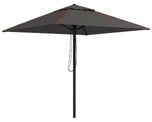 Outsunny Waterproof Garden Parasol Umbrella with Air Vent, Outdoor Market Table Sunshade Canopy with Decorative Edging, Grey Aosom UK
