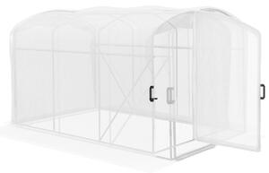 Outsunny Polytunnel Greenhouse Walk-in Grow House with UV-resistant PE Cover, Door and Galvanised Steel Frame, 2 x 2 x 2m, White