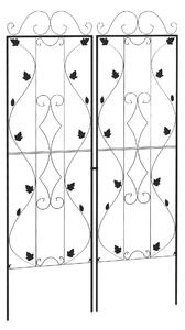 Outsunny Metal Trellis Set: Leaf Design Plant Support Frames, Outdoor Use Aosom UK