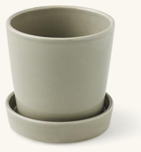 Flowerpot with saucer - Dolomite. Ø10 x 10.3 cm. - Thyme Green - Søstrene Grene