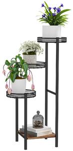 Outsunny Four-Tier Steel Plant Stand - Black