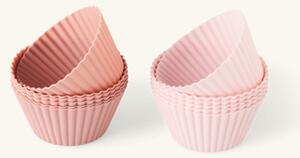 Muffin forms - Silicone. 12 pcs. - Rose - Søstrene Grene