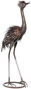 Outsunny Heron Garden Statue, Standing Garden Ornament, Metal Garden Gift with Stakes for Patio Pond Landscape Decoration, Silver Tone