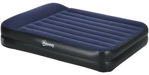 Outsunny Queen Inflatable Air Mattress with Built-in Electric Pump, Integrated Pillow for Comfortable Sleep Aosom UK