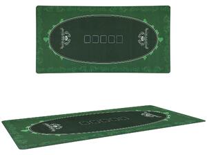SPORTNOW 120 x 60 cm Professional Texas Hold'em Poker Mat 6 Player Water-Resistant Poker Table Mat with Felt Surface Carry Bag, Green