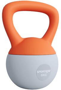 SPORTNOW Soft Kettlebell, 6kg Kettle Bell with Non-Slip Handle for Home Gym Weight Lifting and Strength Training, Orange and Grey