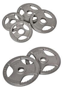 HOMCOM Set of 6 Cast Iron Olympic Weight for 2"/5cm Hole Dumbbell Handle Bar 35kg Dumbbell Plates Barbell Weight 2 x 5kg, 2 x 2.5kg, 2 x 10kg