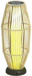 Outsunny Garden Rattan Lamp, 72 cm Tall Solar Rattan Floor Lamp, Solar Garden Light with Auto On/Off LED, IP44 for Outdoor, Porch, Pathway, Terrace, Grey