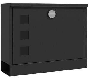 HOMCOM Wall Mounted Letterbox, Weatherproof Post Box, Modern Mailbox with 2 Keys and Viewing Windows, Easy to Install Aosom UK