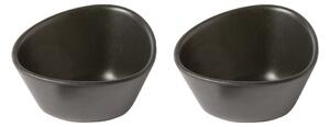 LIND DNA Curve Stoneware bowl 2-pack Black