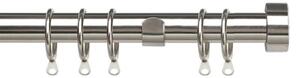 25-28mm Pristine Stud End Cap Pole Extendable Curtain Pole Satin Silver