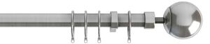 22-25mm Finesse Ball Pole Extendable Curtain Pole Satin Silver