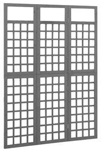 3-Panel Room Divider/Trellis Solid Fir Wood Black 121x180 cm