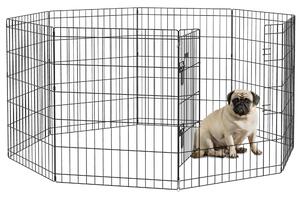 PawHut 8 Panel DIY Dog Pen with Door for Dogs, Small Animals, Indoor/Outdoor Use, 61cm High Aosom UK