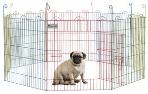 PawHut Pet Playpen Crate, with Eight Panels, Door, for Indoors and Outdoors, 60H x Φ156cm Aosom UK