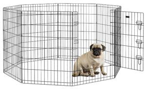 PawHut 8 Panel DIY Dog Pen with Door, for Dogs, Small Animals, Indoor/Outdoor Use, 91cm High Aosom UK