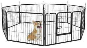 PawHut Heavy-Duty Dog Playpen, 8 Panel Steel Pet Exercise Pen, Foldable and Portable, Black
