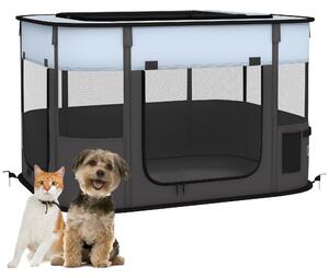 PawHut Foldable Dog Pen with Storage Bag for Indoor/Outdoor Use, Grey Aosom UK