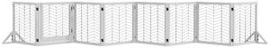 PawHut 8 Panels Foldable Pet Playpen with Support Feet, for House, Doorway, Stairs, Small and Medium Dogs - White