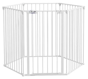 PawHut Foldable Metal Dog Playpen, Rabbit Run Pet Crate Fence with Door, Indoor and Outdoor Use, 90H x 123L x 102W cm, White Aosom UK