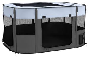 PawHut Foldable Dog Pen with Storage Bag for Indoor/Outdoor Use, Grey Aosom UK