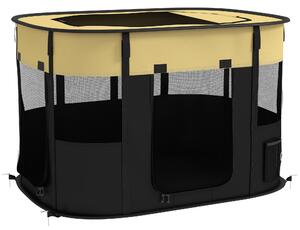 PawHut Foldable Dog Pen with Storage Bag for Indoor/Outdoor Use, Yellow Aosom UK