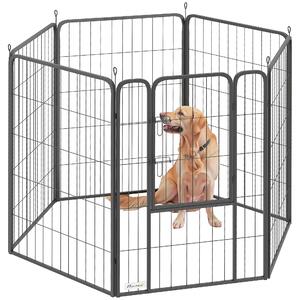 PawHut 6 Panels Heavy Duty Dog Playpen with Secure Door, for Indoor Outdoor, for Garden, Camping, 100cm High