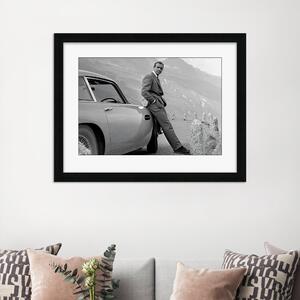 The Art Group James Bond Aston Martin Framed Print Black and white