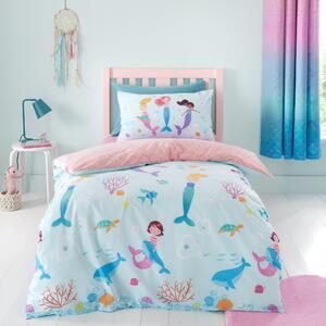 Catherine Lansfield Mermaid Reverisble Single Duvet Cover & Pillowcase Set