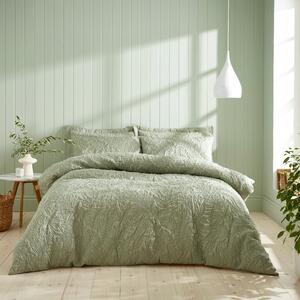 Filey Leaf Sage Duvet Cover and Pillowcase Set Sage (Green)