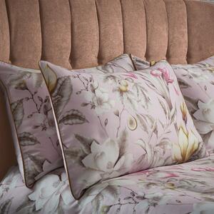 EW by Edinburgh Weavers Lavish Floral Blush 100% Cotton Sateen Pillowcase Pair Beige