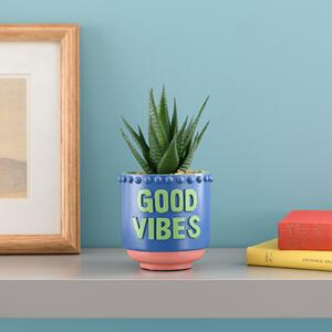 Pride & Joy Good Vibes Succulent Pot Blue