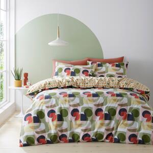 Mickey Mouse Multicoloured Duvet Cover & Pillowcase Set Brown/Green/Red